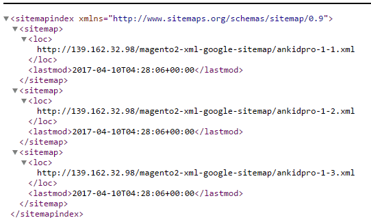 XML Sitemap Example